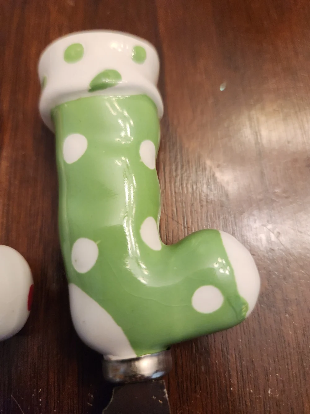 Source Unknown Ceramic Holiday Stocking Spreaders - Purple, White, Green